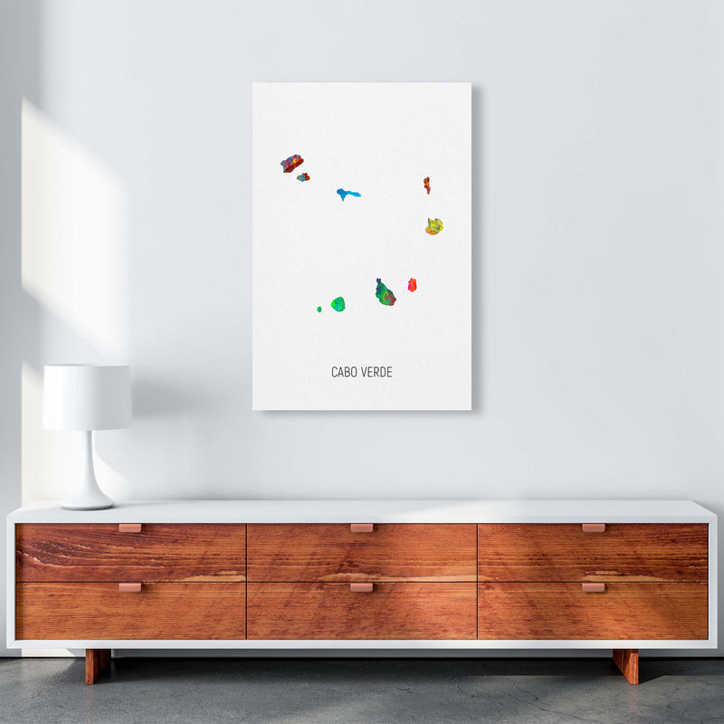 Cabo Verde Watercolour Map Art Print by Michael Tompsett A1 Canvas
