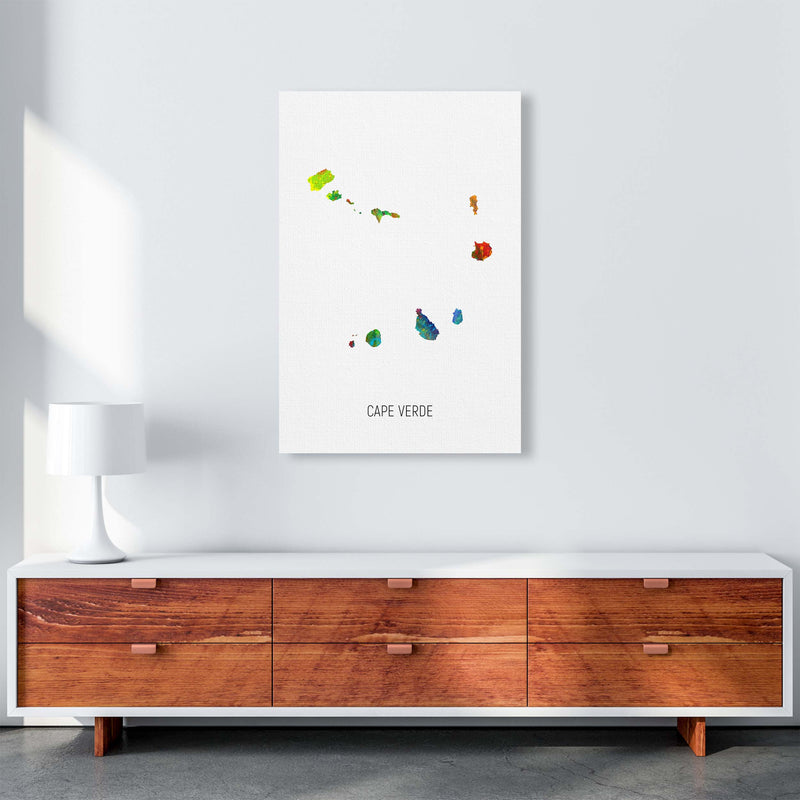 Cape Verde Watercolour Map Art Print by Michael Tompsett A1 Canvas