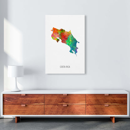 Costa Rica Watercolour Map Art Print by Michael Tompsett A1 Canvas