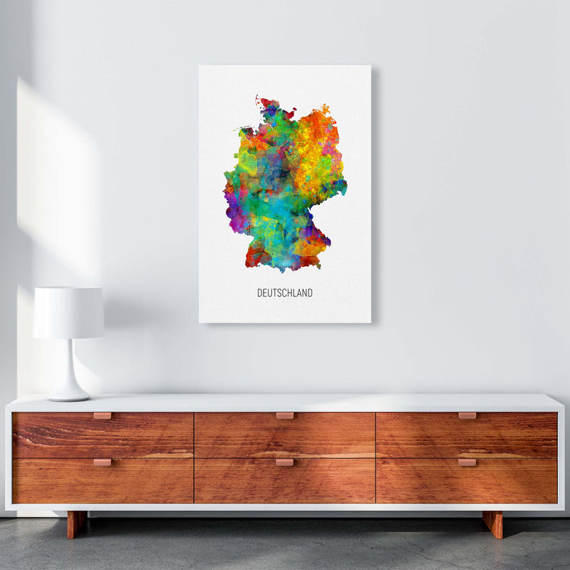 Deutschland Watercolour Map Art Print by Michael Tompsett A1 Canvas