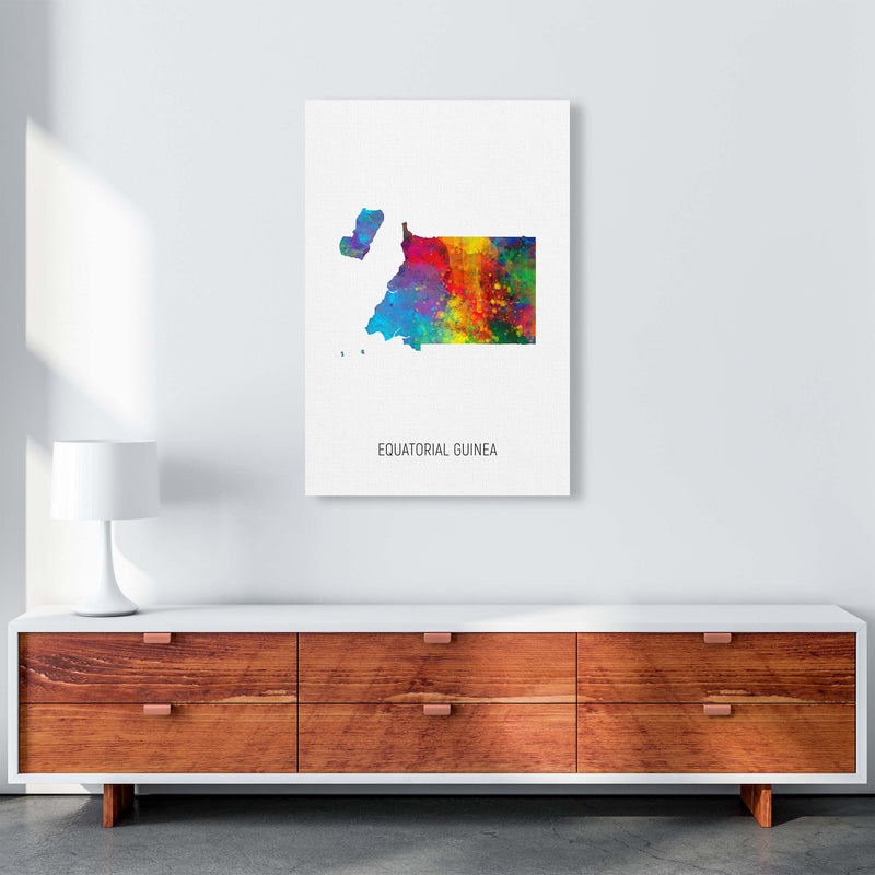 Equatorial Guinea Watercolour Map Print by Michael Tompsett A1 Canvas