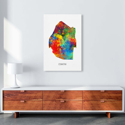 Eswatini Watercolour Map Art Print by Michael Tompsett A1 Canvas