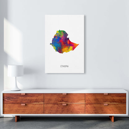 Ethiopia Watercolour Map Art Print by Michael Tompsett A1 Canvas