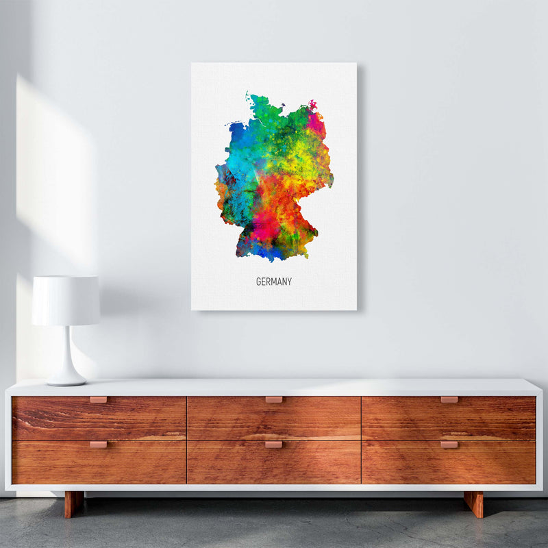 Germany Watercolour Map Art Print by Michael Tompsett A1 Canvas