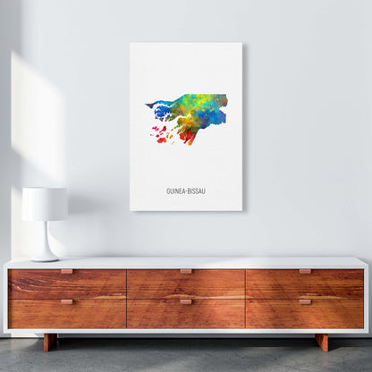 Guinea-Bissau Watercolour Map Art Print by Michael Tompsett A1 Canvas