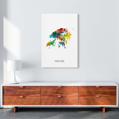 Hong Kong Watercolour Map Art Print by Michael Tompsett A1 Canvas