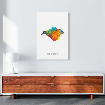 Isle Of Wight Watercolour Map Art Print by Michael Tompsett A1 Canvas