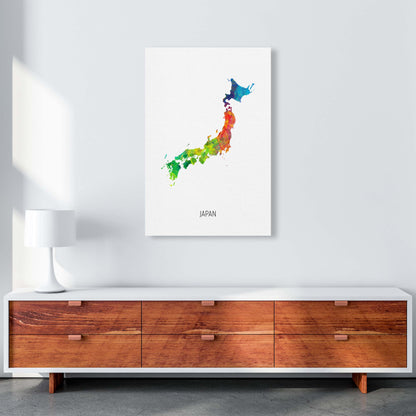 Japan Watercolour Map Art Print by Michael Tompsett A1 Canvas