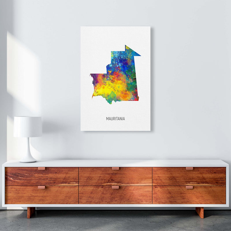 Mauritania Watercolour Map Art Print by Michael Tompsett A1 Canvas