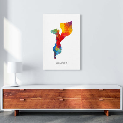 Mozambique Watercolour Map Art Print by Michael Tompsett A1 Canvas