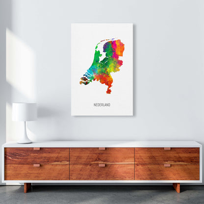 Nederland Watercolour Map Art Print by Michael Tompsett A1 Canvas