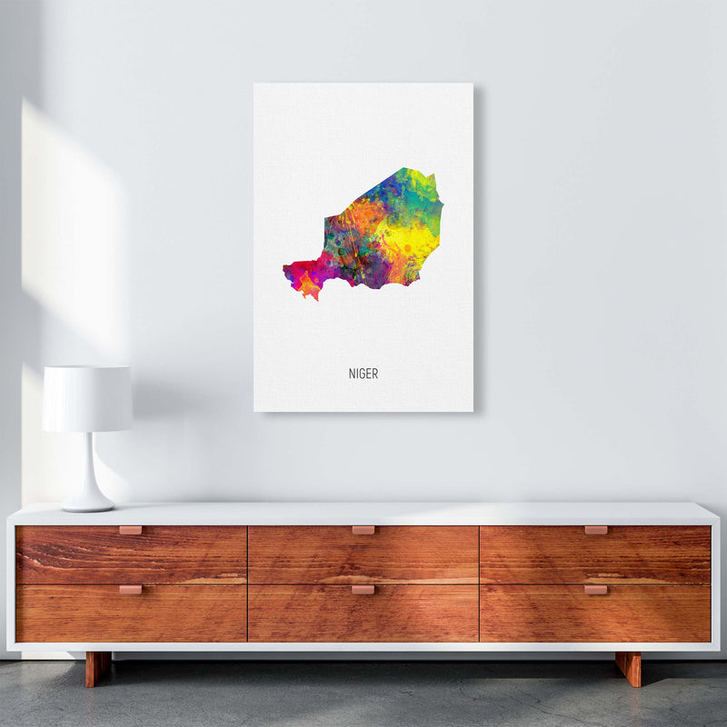 Niger Watercolour Map Art Print by Michael Tompsett A1 Canvas