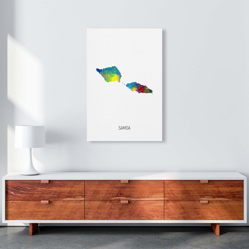 Samoa Watercolour Map Art Print by Michael Tompsett A1 Canvas