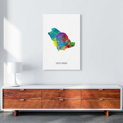 Saudi Arabia Watercolour Map Art Print by Michael Tompsett A1 Canvas