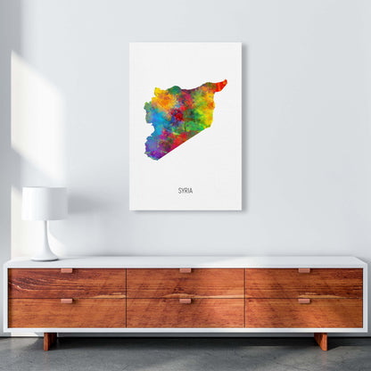 Syria Watercolour Map Art Print by Michael Tompsett A1 Canvas