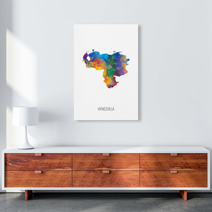 Venezuela Watercolour Map Art Print by Michael Tompsett A1 Canvas
