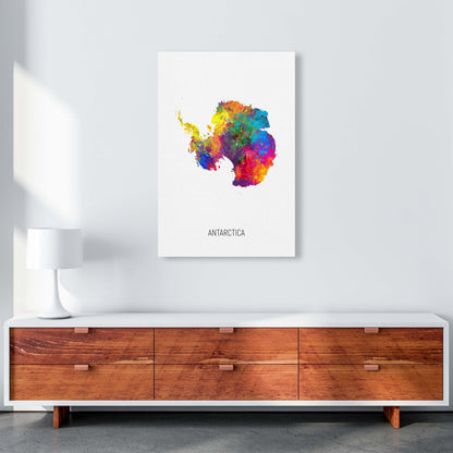 Antarctica Watercolour Map Art Print by Michael Tompsett A1 Canvas