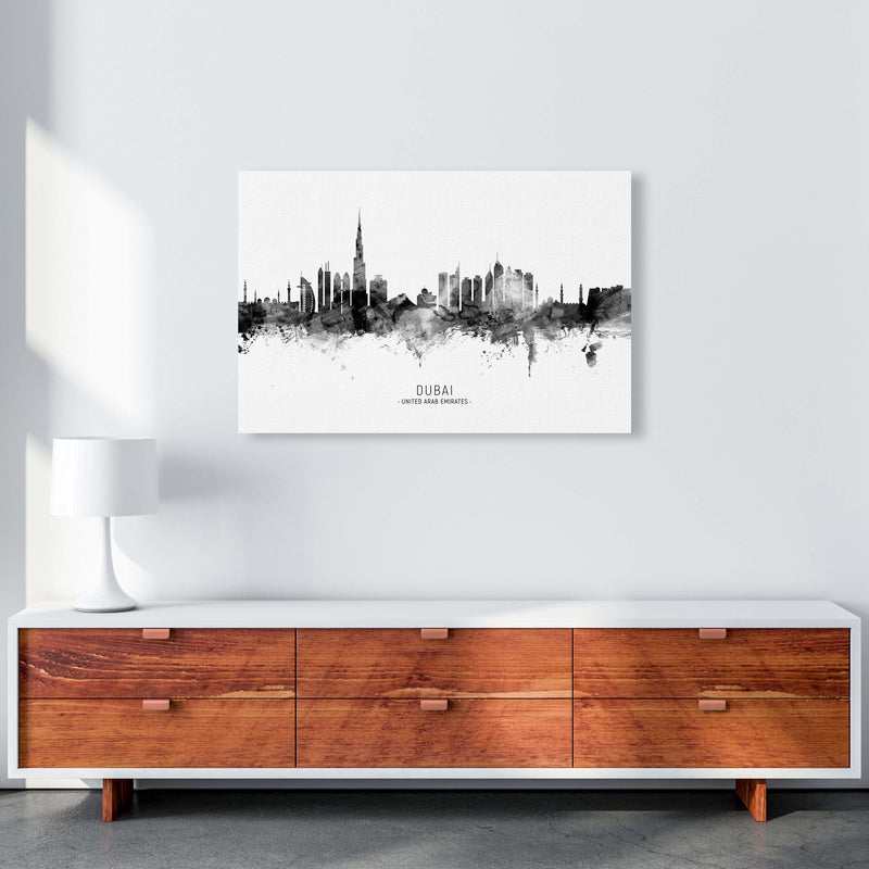 Dubai United Arab Emirates Skyline Black White City Name  by Michael Tompsett A1 Canvas