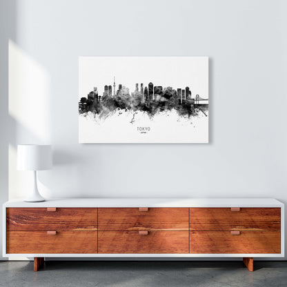Tokyo Japan Skyline Black White City Name  by Michael Tompsett A1 Canvas