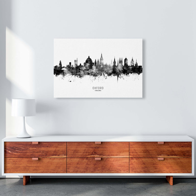 Oxford England Skyline Black White City Name  by Michael Tompsett A1 Canvas
