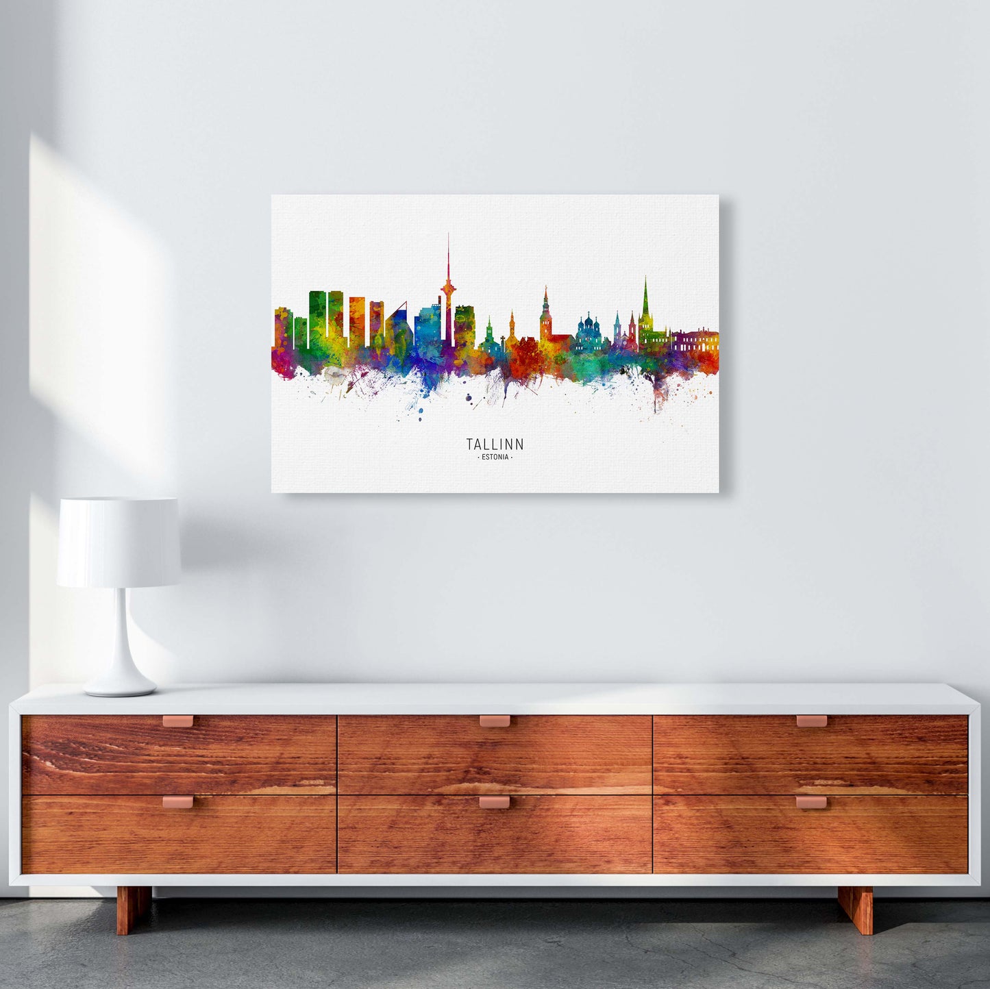 Tallinn Estonia Skyline Art Print by Michael Tompsett A1 Canvas
