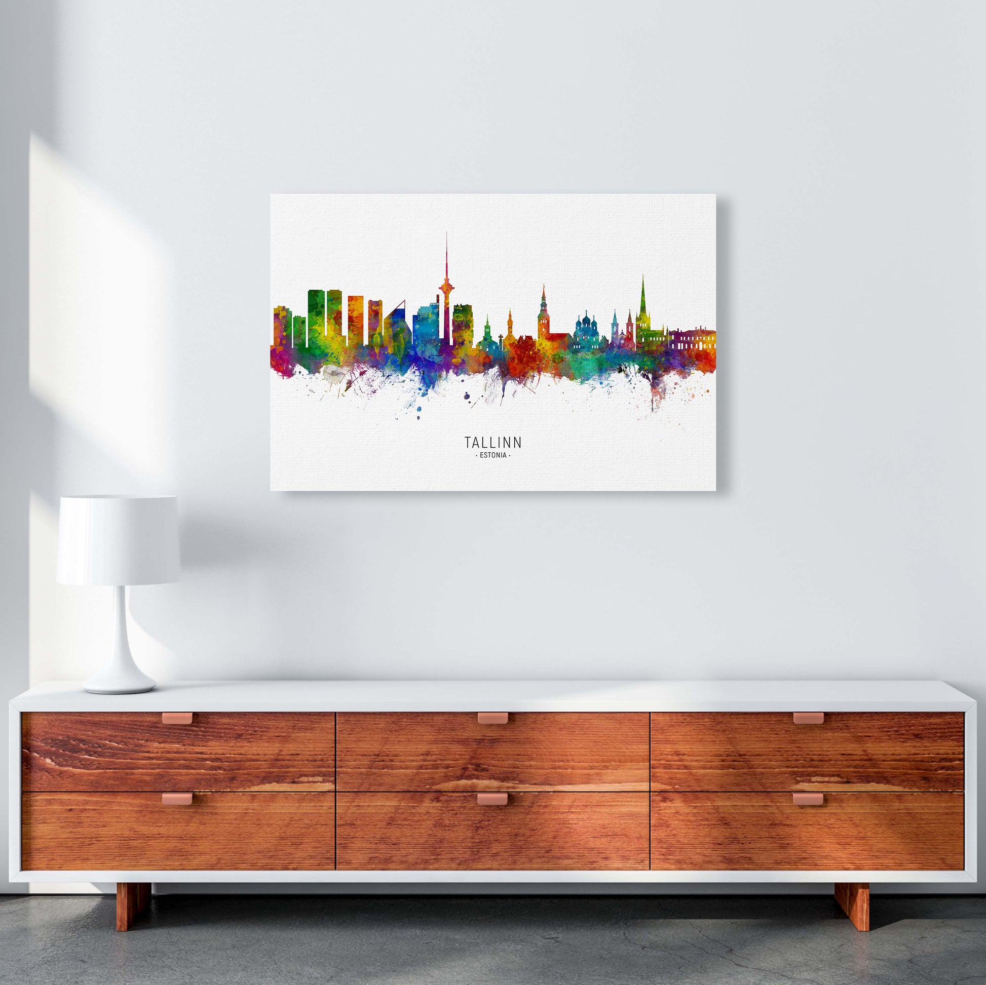 Tallinn Estonia Skyline Art Print by Michael Tompsett A1 Canvas