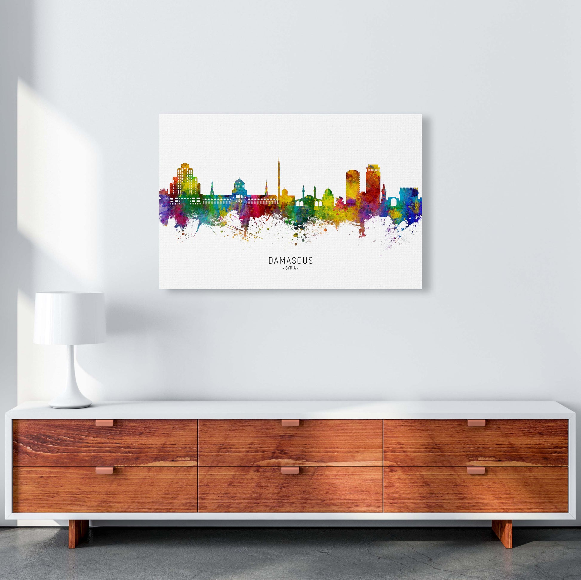 Damascus Syria Skyline Art Print by Michael Tompsett A1 Canvas
