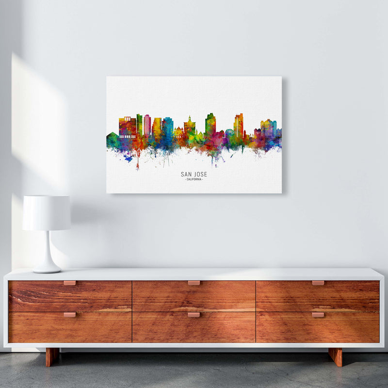 San Jose California Skyline Art Print by Michael Tompsett A1 Canvas