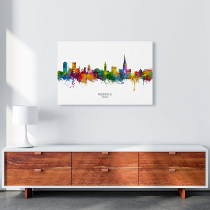 Norwich England Skyline Art Print by Michael Tompsett A1 Canvas