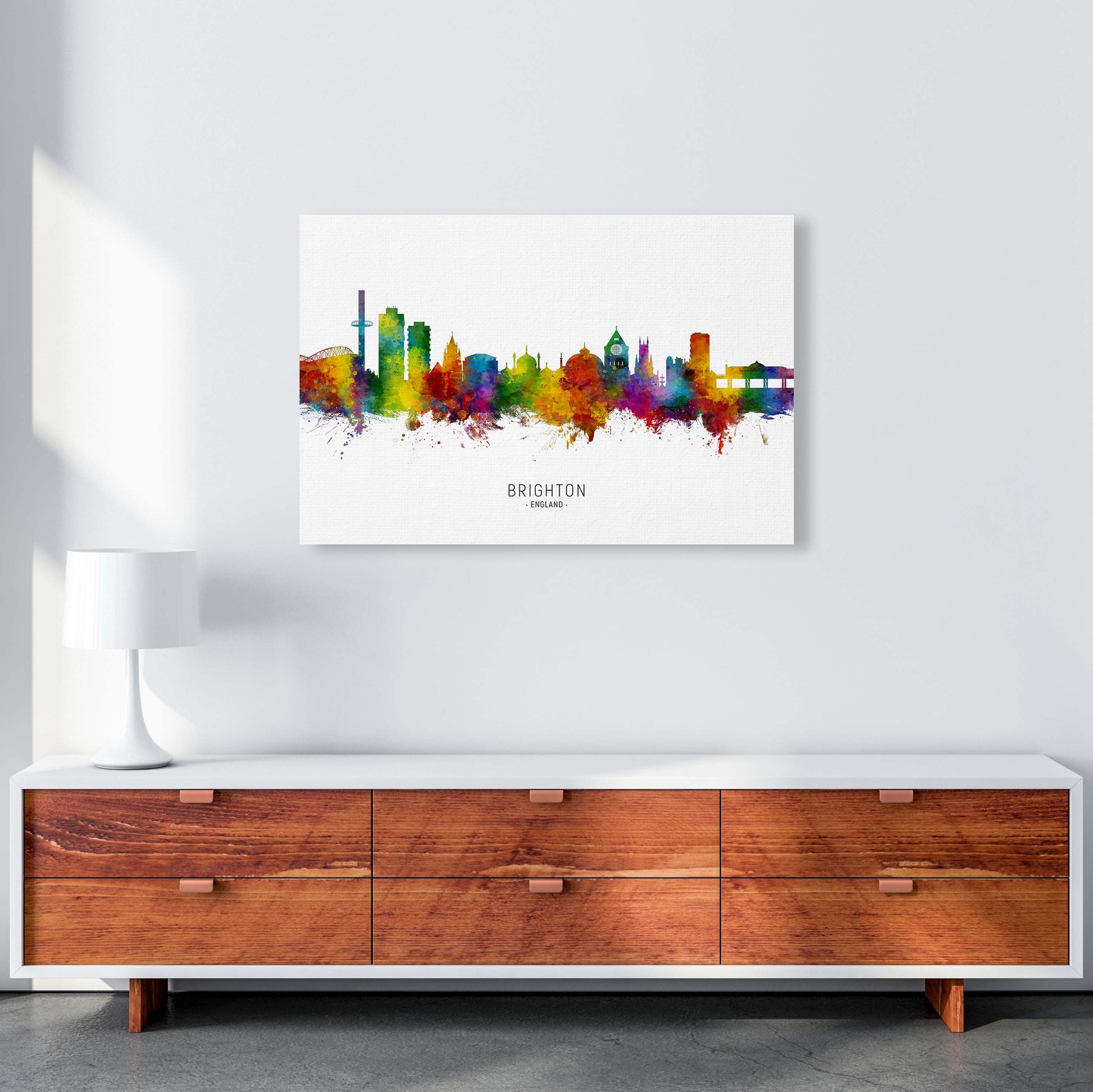 Brighton England Skyline Art Print by Michael Tompsett A1 Canvas