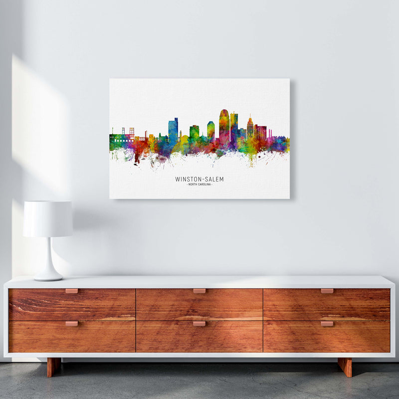 Winston-Salem North Carolina Skyline  by Michael Tompsett A1 Canvas