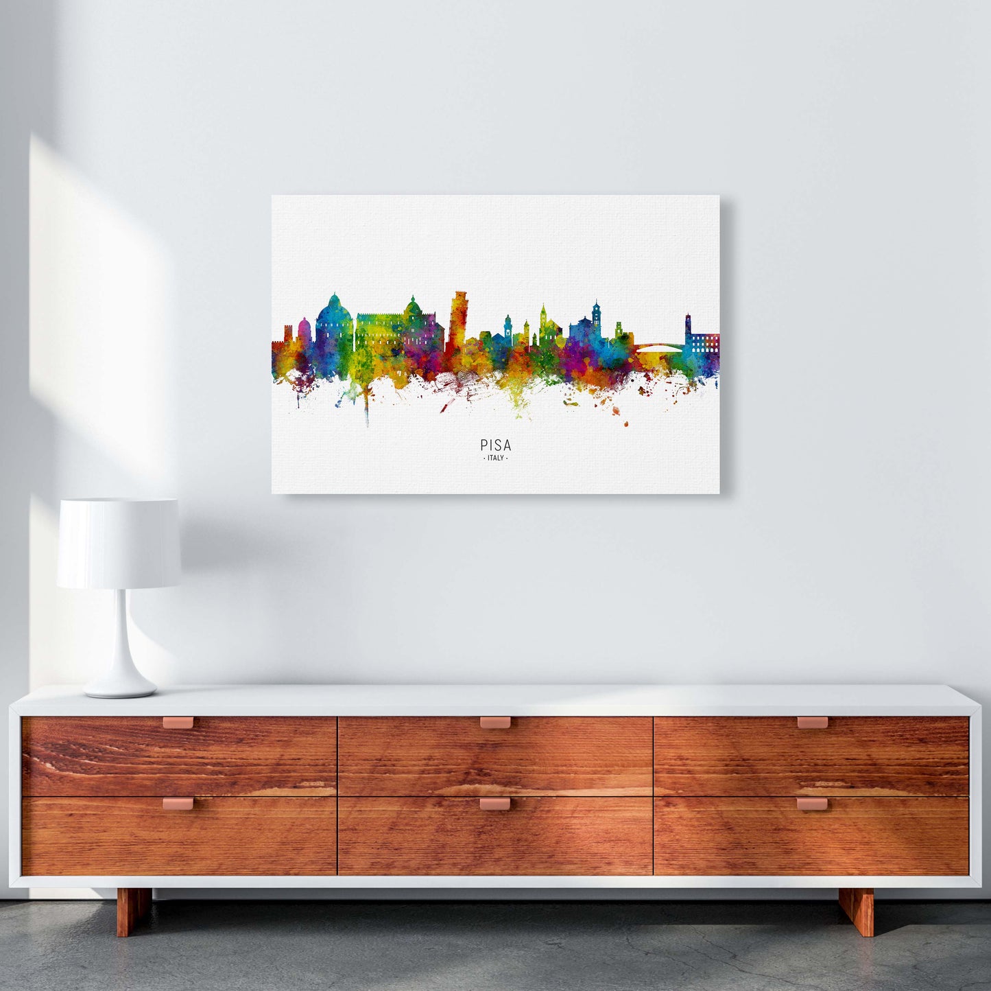 Pisa Italy Skyline Art Print by Michael Tompsett A1 Canvas
