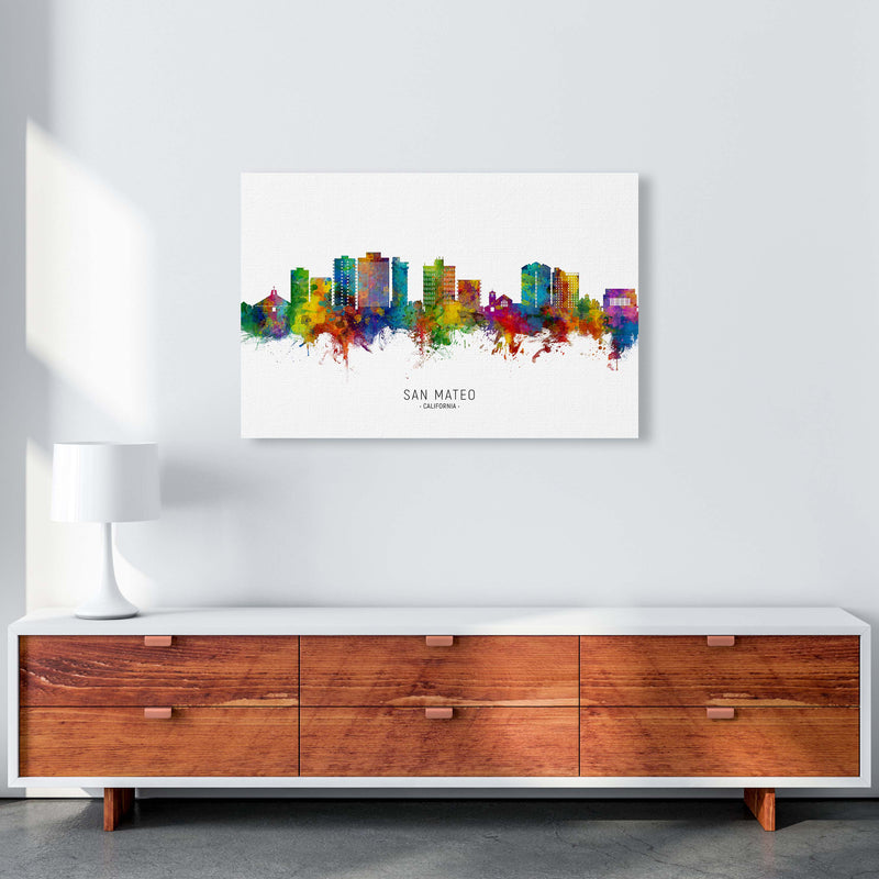 San Mateo California Skyline Art Print by Michael Tompsett A1 Canvas