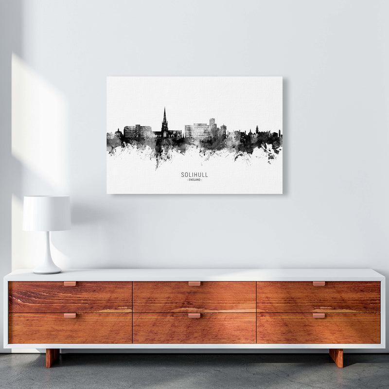 Solihull England Skyline Black White City Name  by Michael Tompsett A1 Canvas