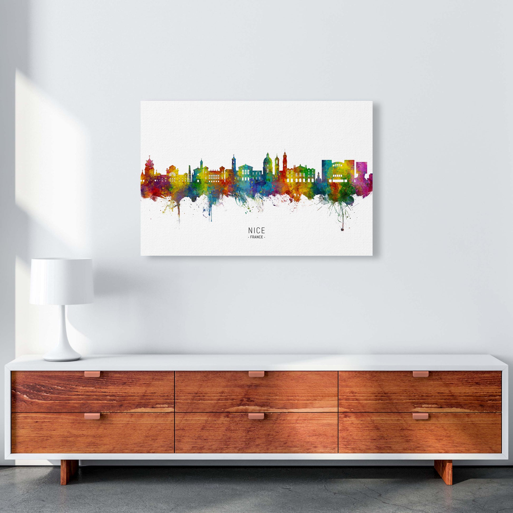 Nice France Skyline Art Print by Michael Tompsett A1 Canvas