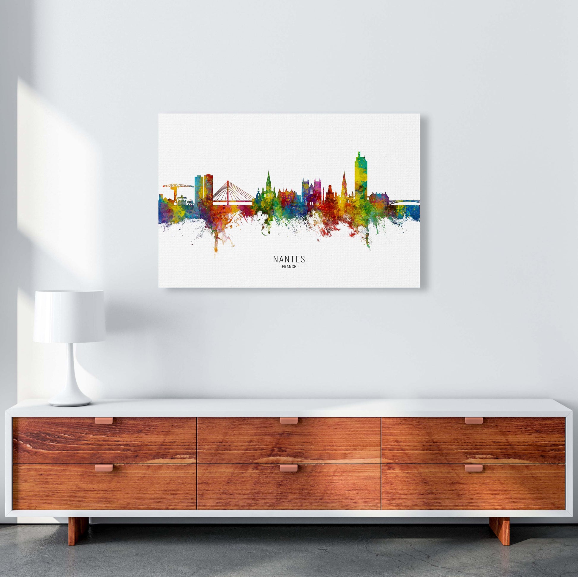 Nantes France Skyline Art Print by Michael Tompsett A1 Canvas
