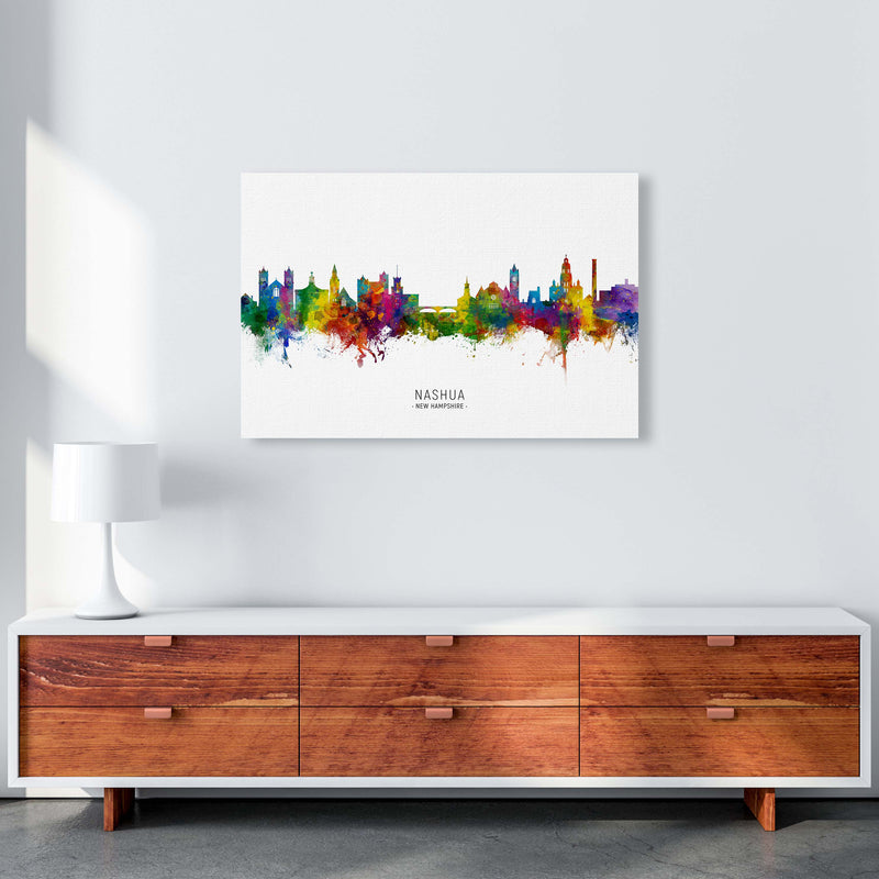 Nashua New Hampshire Skyline Art Print by Michael Tompsett A1 Canvas