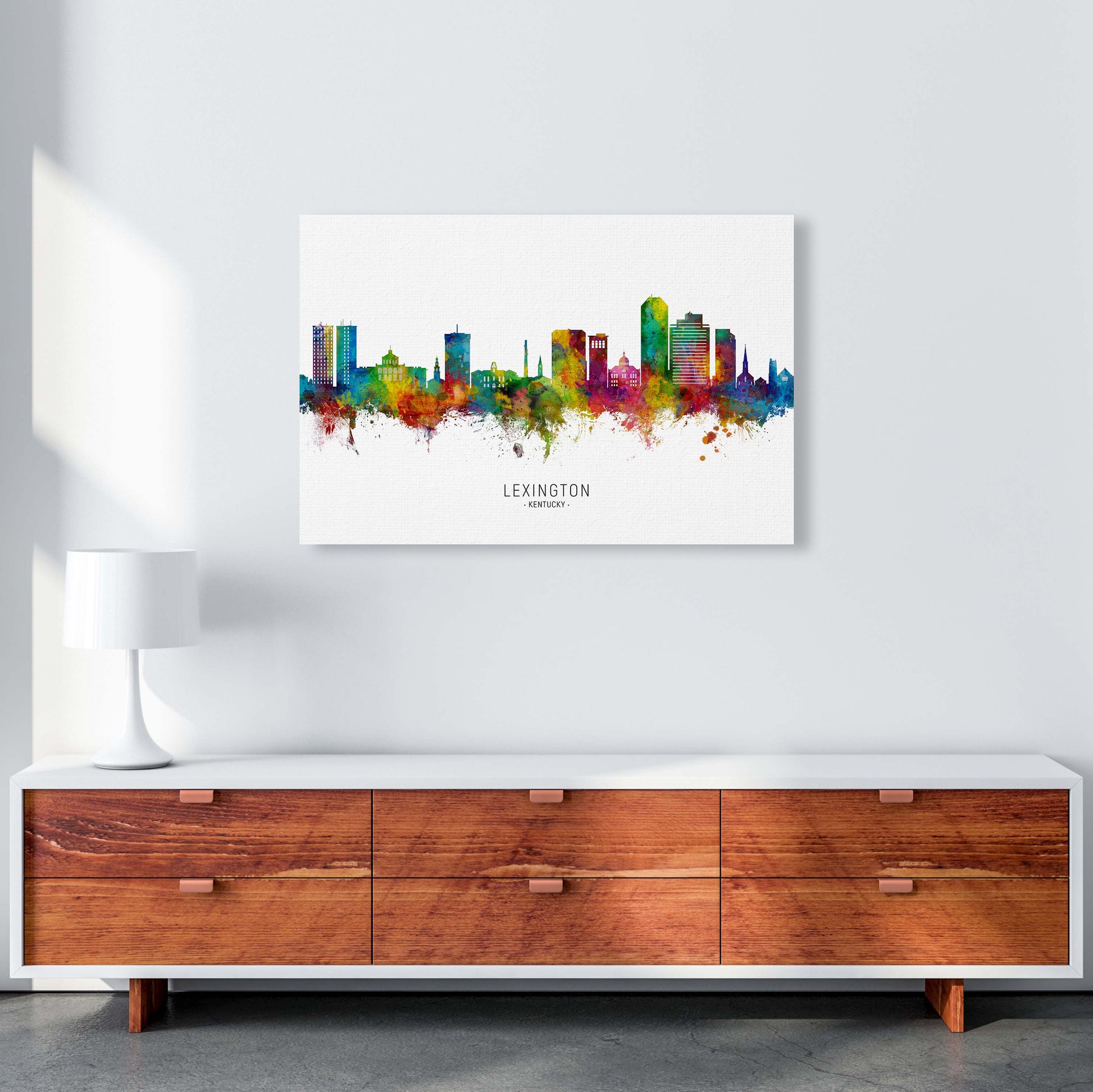 Lexington Kentucky Skyline Art Print by Michael Tompsett A1 Canvas