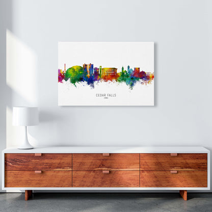 Cedar Falls Iowa Skyline Art Print by Michael Tompsett A1 Canvas
