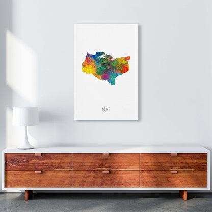 Kent Watercolour Map Art Print by Michael Tompsett A1 Canvas