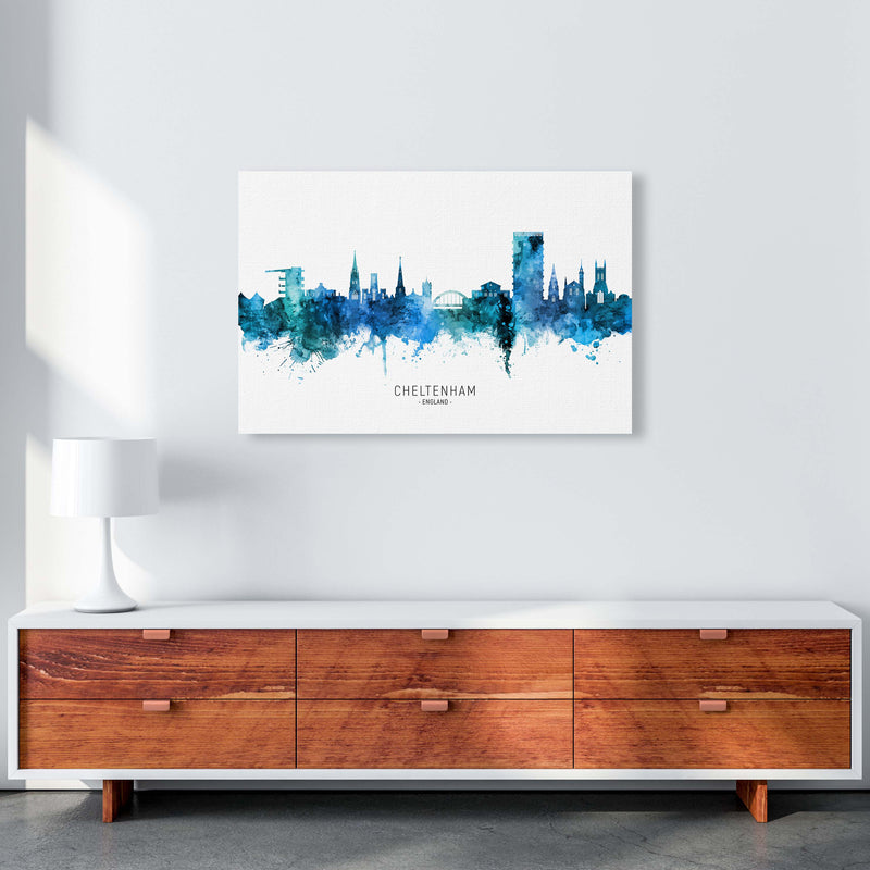 Cheltenham England Skyline Blue City Name  by Michael Tompsett A1 Canvas
