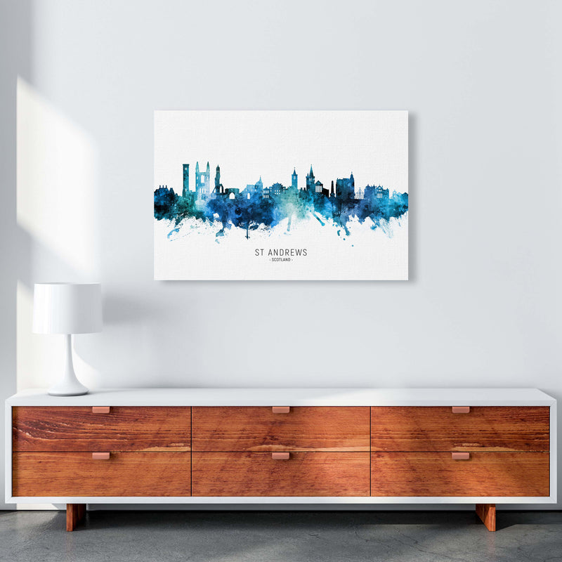 St Andrews Scotland Skyline Blue City Name  by Michael Tompsett A1 Canvas