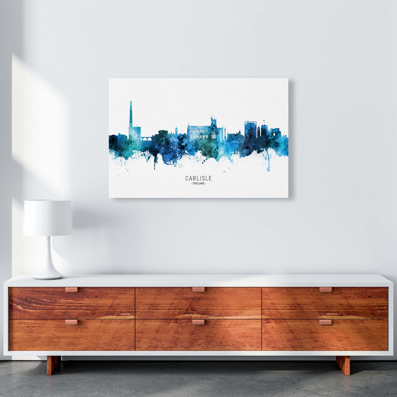 Carlisle England Skyline Blue City Name  by Michael Tompsett A1 Canvas