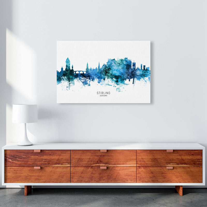 Stirling Scotland Skyline Blue City Name  by Michael Tompsett A1 Canvas