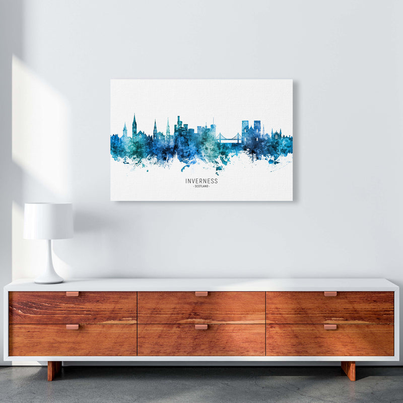 Inverness Scotland Skyline Blue City Name  by Michael Tompsett A1 Canvas