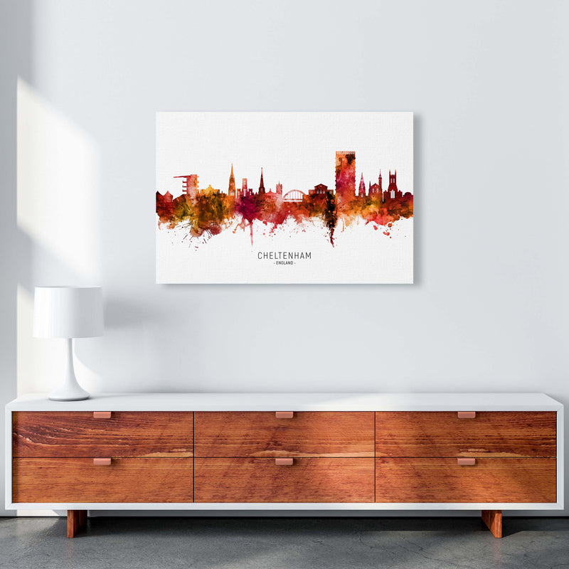 Cheltenham England Skyline Red City Name  by Michael Tompsett A1 Canvas