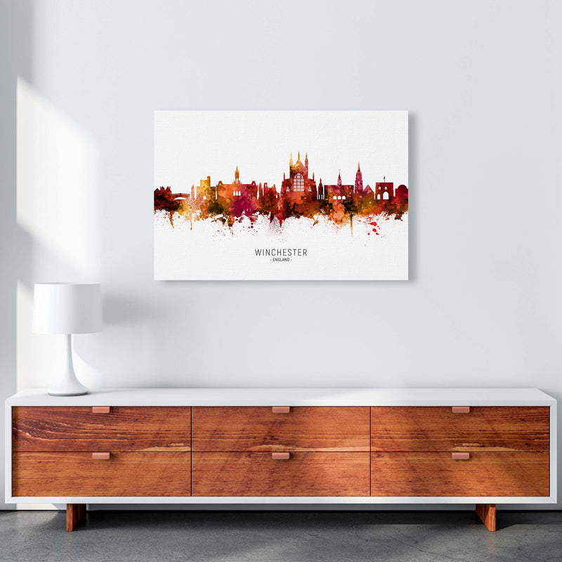 Winchester England Skyline Red City Name  by Michael Tompsett A1 Canvas