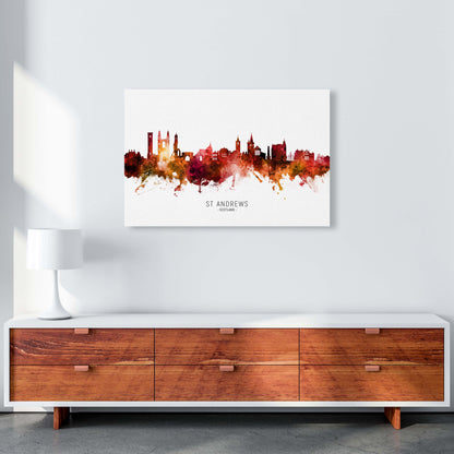 St Andrews Scotland Skyline Red City Name  by Michael Tompsett A1 Canvas