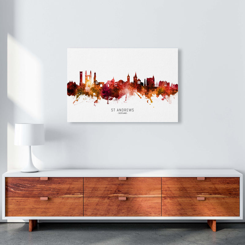 St Andrews Scotland Skyline Red City Name  by Michael Tompsett A1 Canvas