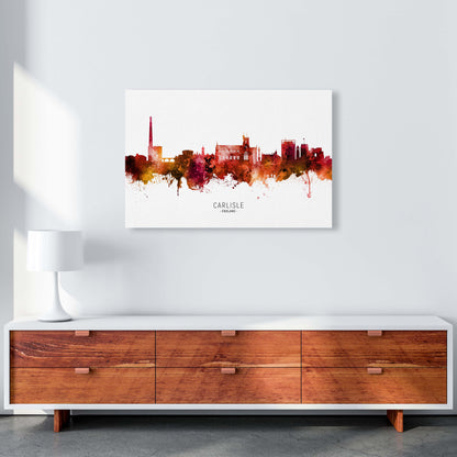 Carlisle England Skyline Red City Name  by Michael Tompsett A1 Canvas